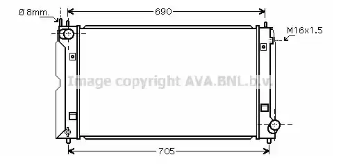 Радиатор системы охлаждения двигателя AVA TO2386