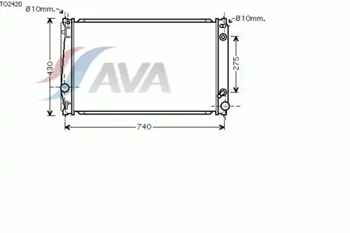 Радиатор системы охлаждения двигателя AVA TO2420
