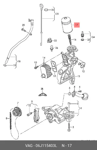 фильтр масляный Audi 06J115403L VAG