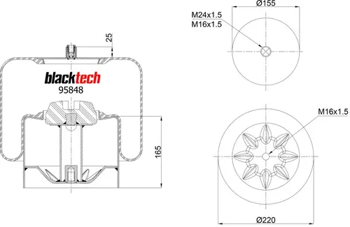 ПНЕВМОАМОРТИЗАТОР RML95848C1 BLACKTECH