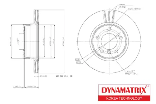 Тормозной диск DYNAMAX DBD1241 вентилируемый , передняя ось