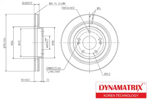 Тормозной диск DYNAMAX DBD1292 вентилируемый , передняя ось