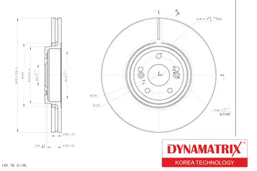 Тормозной диск DYNAMAX DBD1405 вентилируемый , передняя ось