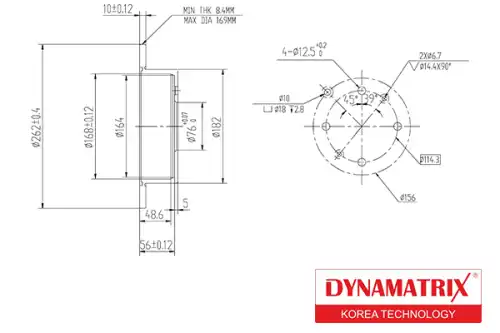 Тормозной диск DYNAMAX DBD1448 полный , задняя ось