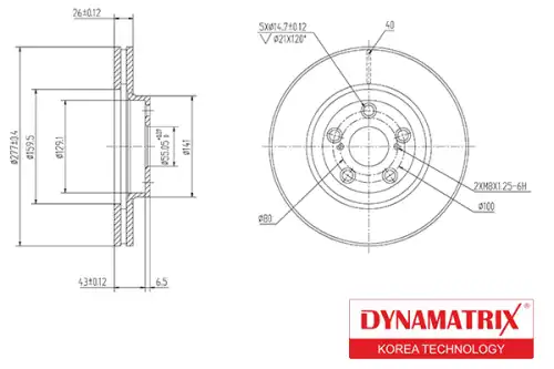 Тормозной диск DYNAMAX DBD1508 вентилируемый , передняя ось