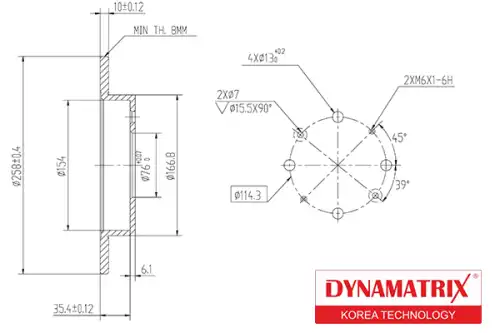 Тормозной диск DYNAMAX DBD1541 полный , задняя ось