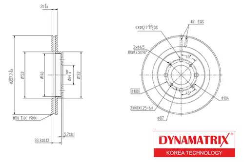 Тормозной диск DYNAMAX DBD1610 вентилируемый , передняя ось