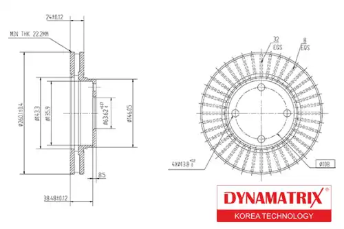 Тормозной диск DYNAMAX DBD364F вентилируемый , передняя ось