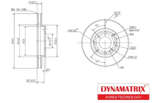 Тормозной диск DYNAMAX DBD447 вентилируемый , передняя ось