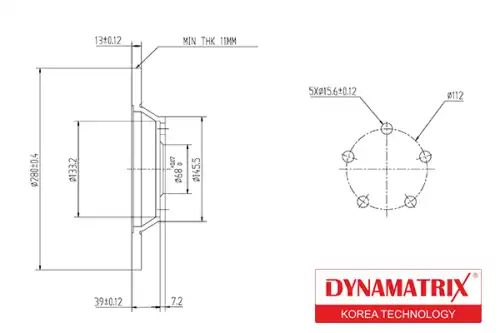 Тормозной диск DYNAMAX DBD759 полный , передняя ось
