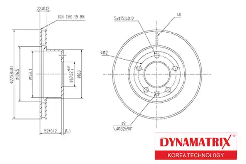 Тормозной диск DYNAMAX DBD860 вентилируемый , передняя ось