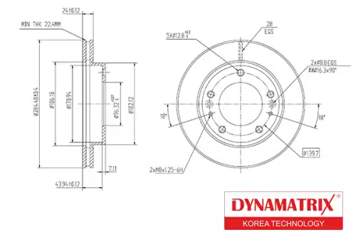 Тормозной диск DYNAMAX DBD993 вентилируемый , передняя ось