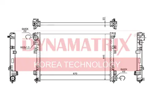 Радиатор системы охлаждения двигателя DYNAMAX DR61875A