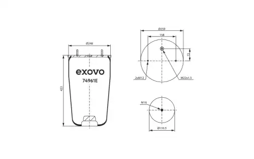 пневмоамортизатор 74961E EXOVO