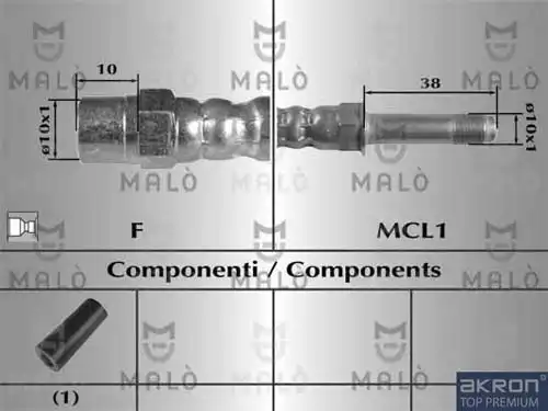 Шланг тормозной 81029 MALO