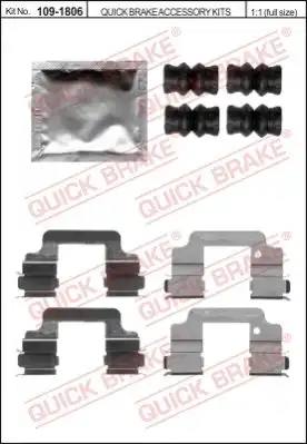 монт. кпл торм. колодок 109-1806 QUICK BRAKE