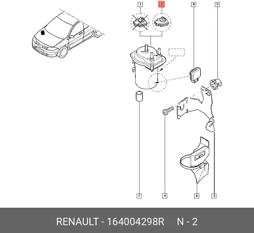 Фильтр воздушный RENAULT 164004298R