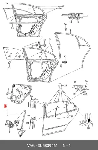 Стеклоподъемник VAG 3U5839461