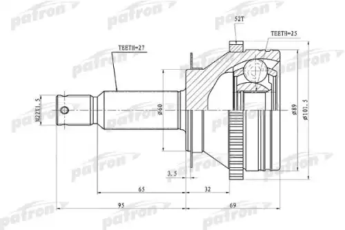 ШРУС наружный PATRON PCV1350