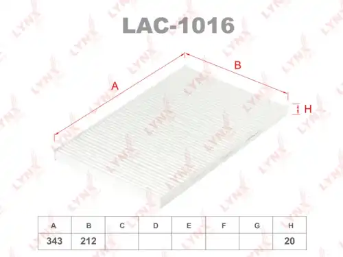 Салонный фильтр LYNXAUTO LAC-1016
