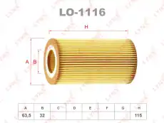 Фильтр масляный LYNXAUTO LO-1116
