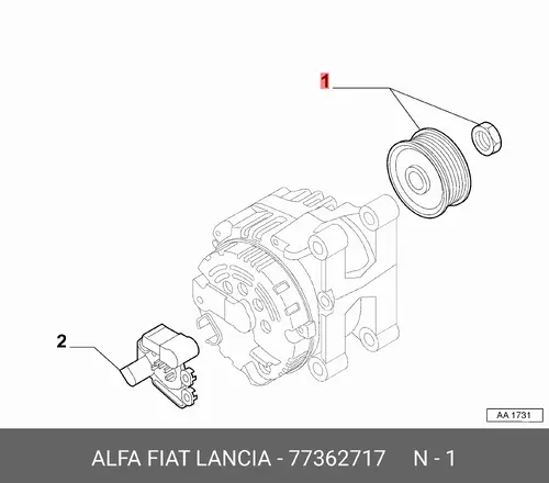 шкив генератора Fiat 77362717
