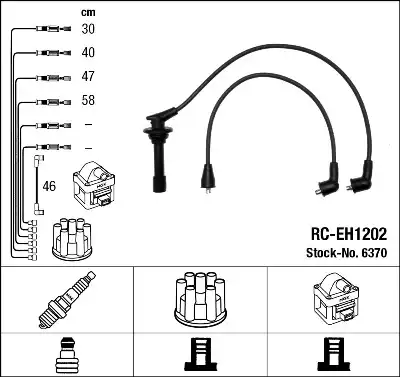 компл. высоковольт. проводов Hond RC-EH1202 NGK