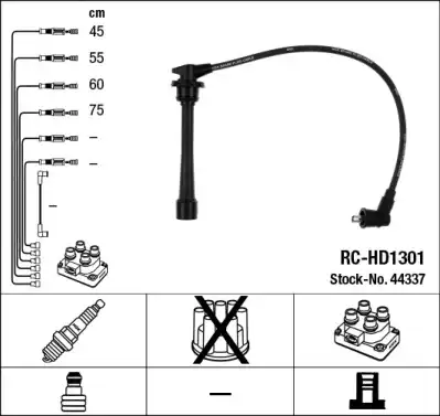 компл. высоковольт. проводов Hyun RC-HD1301 NGK