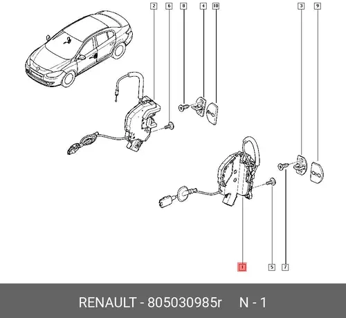  ЗАМОК ДВЕРИ ПЕР. ЛЕВ. (ЭЛЕКТРИЧ.) 805030985R RENAULT