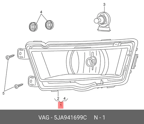 Фара противотуманная VAG 5JA941699C