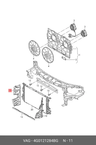  (AUDI), Воздуховод 4G0121284BG VAG