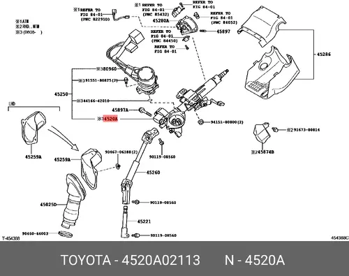 КОЛОНКА РУЛЕВАЯ 4520A02113 TOYOTA / LEXUS