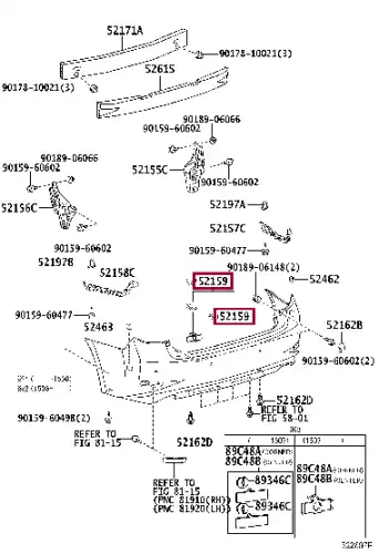 БАМПЕР ЗАДНИЙ 5215933953 TOYOTA / LEXUS