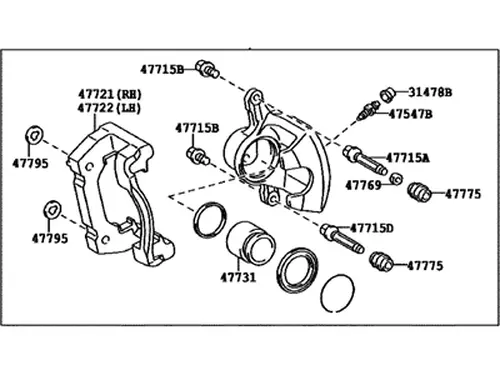 СУППОРТ ПЕРЕД.ТОРМ. 4773053060 TOYOTA / LEXUS