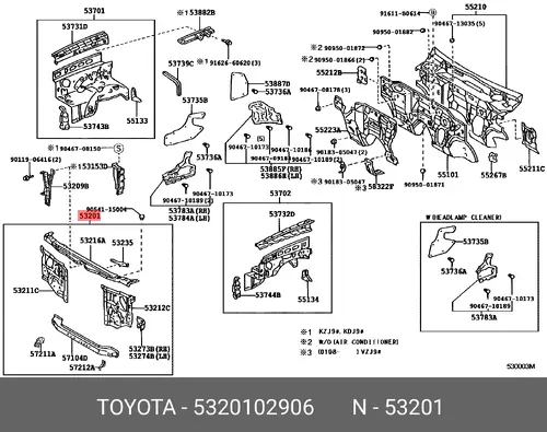  ПАНЕЛЬ ПЕРЕДНЯЯ 5320102906 TOYOTA / LEXUS