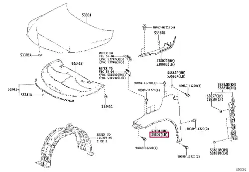 Крыло TOYOTA / LEXUS 5380248140