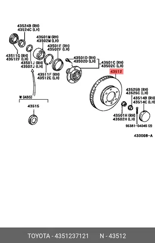 Тормозной диск TOYOTA / LEXUS 43512-37121