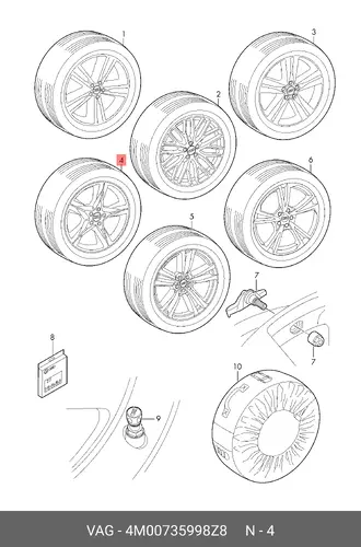 Колесо в сборе 4M0073599 8Z8 VAG