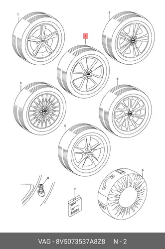 Колесо в сборе 8V5073537A 8Z8 VAG