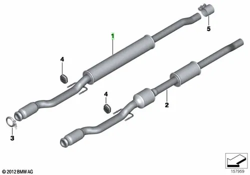 Передний дополнительный глушитель 18307645174 BMW