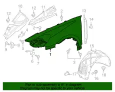 Крыло PORSCHE 95850303203GRV