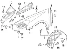 Крыло PORSCHE 95850303203GRV