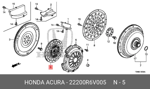 Диск сцепления HONDA 22200R6V005