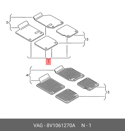 Коврики в салон VAG 8V1061270A