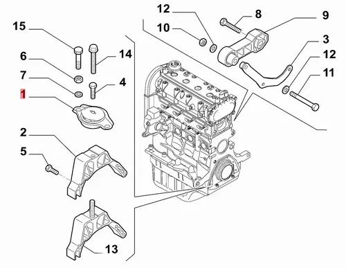 ПОДУШКА ОПОРЫ ДВИГАТЕЛЯ 51739521 CHRYSLER