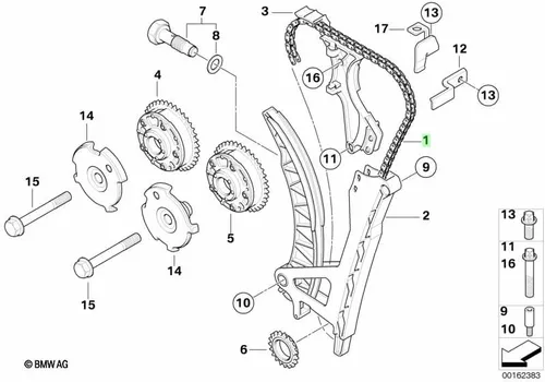 Приводная цепь ! \BMW 1' E81, E82, E87, LCI, E88, 3' E46, E90, E91, E92, E93, 5' E60, X1 11 34 8 649 768