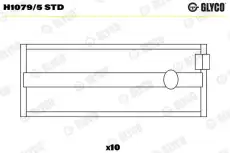 вкладыши коренные к-кт! STD (5)\ Ford Escort/Fiesta/Orion 1.1-1.6 CVH <92 H1079/5 STD GLYCO