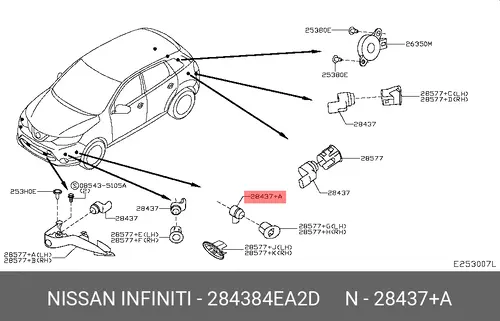 Датчик парковки NISSAN 28438-4EA2D
