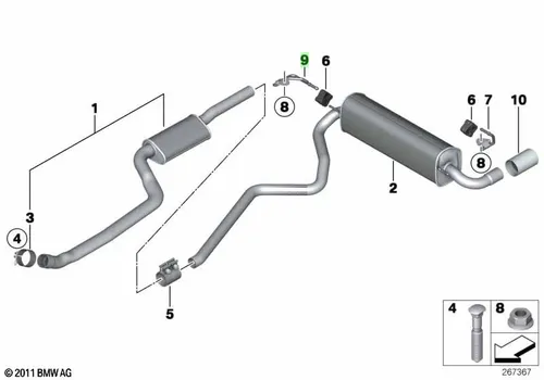 Кронштейн дополнит. глушителя П Зд 18307619915 BMW