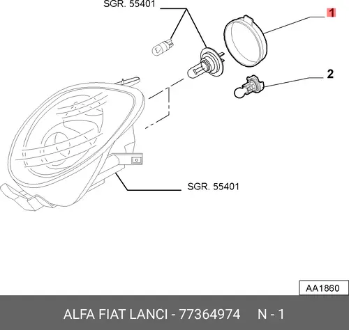 Защита фар FIAT 77364974